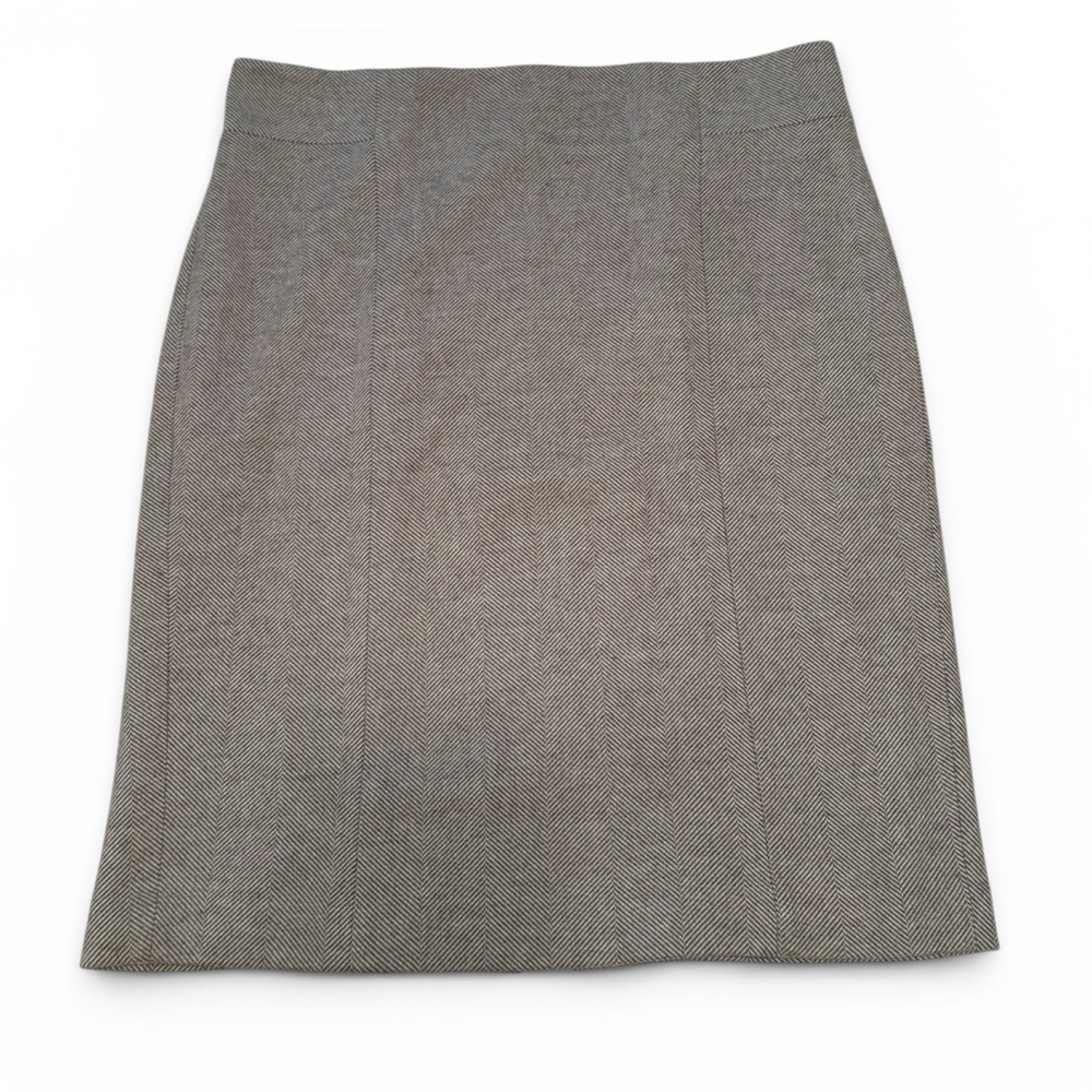 Ann Taylor 14p Gray Herringbone Pencil Skirt - Women's